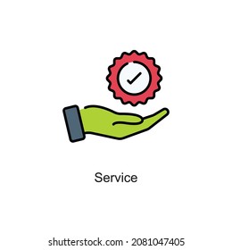 Service vector fill outline Icon. Pixel Perfect. For Mobile and Web. stock illustration