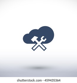 Service vector icon. Cloud pictogram. Graphic symbol for web design, logo. Isolated sign on a white background.