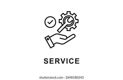 Icono de Vector de servicio aislado sobre fondo blanco