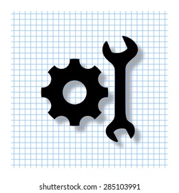 Service - vector icon with shadow