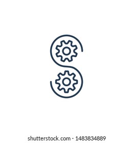 Service. Vector line icon on a white background.