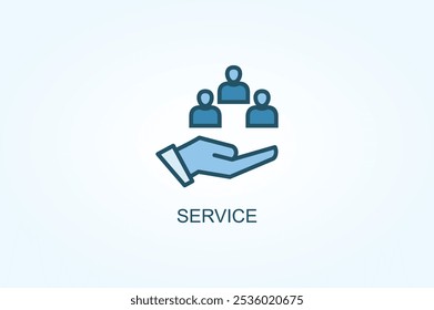 Ilustração de símbolo de sinal de logotipo ou vetor de serviço