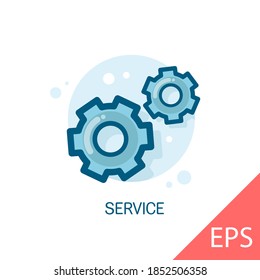 Servicio. Iconos modernos de diseño de línea plana