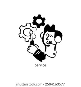 Estilo de contorno de Vector de servicio Vector de diseño Ilustración de stock. 