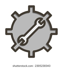 Diseño de iconos de colores rellenos de línea gruesa del vector de servicio