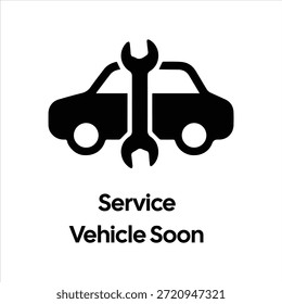 Service Vehicle Soon Icon - Split Car mit Schraubenschlüssel Symbol - Hochwertige Vektorgrafik Stockbild