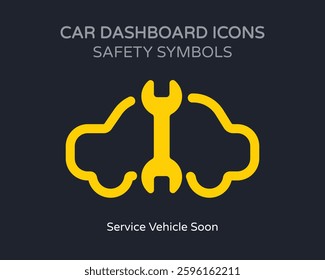 Service Vehicle Soon Safety Symbol Car Dashboard Icons - High Quality Vectorial Graphic