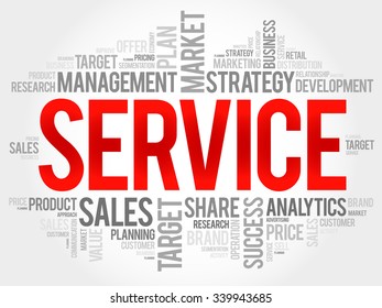 SERVICE word cloud, business concept
