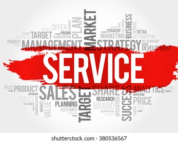 SERVICE word cloud, business concept