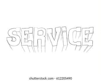 service word vector illustration isolated