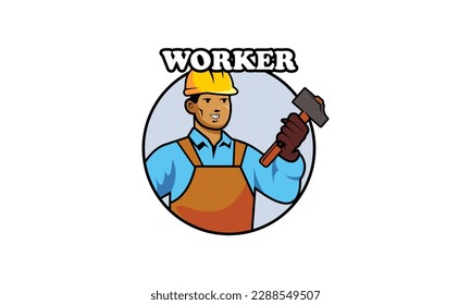 Dienstarbeiterlogo, Vektorgrafik