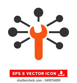 Service Wrench Relations EPS vector pictogram. Illustration style is flat iconic bicolor orange and gray symbol on white background.