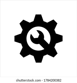 Ilustración del icono del vector de la herramienta de llave de servicio sobre fondo blanco