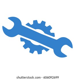 Service Wrench vector icon. Flat cobalt symbol. Pictogram is isolated on a white background. Designed for web and software interfaces.