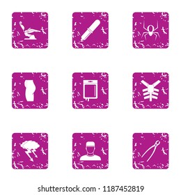 Serviceability icons set. Grunge set of 9 serviceability vector icons for web isolated on white background