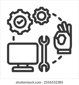 Serviceability Outline Icon Vector Illustration