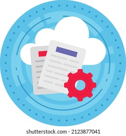 Service-level agreement Concept, document management Vector Icon Design, Cloud Processing Symbol, Computing Services Sign, Web Services and Data Center stock illustration