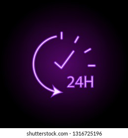 services 24 hour outline icon. Elements of Security in neon style icons. Simple icon for websites, web design, mobile app, info graphics