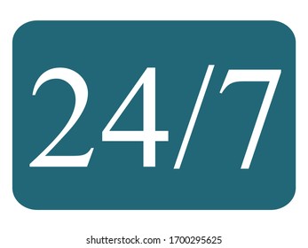 services 24/7 vector color icon for mobile app and web