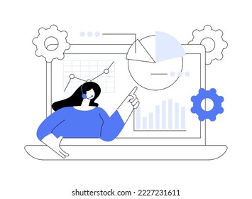 Services abstract concept vector illustration. Corporate website menu bar, products and services landing page, administrator panel links, website design, web development, CMS abstract metaphor.