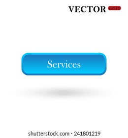Services,  blue button for a site, vector, EPS 10