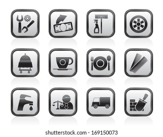 Services and business icons - vector icon set