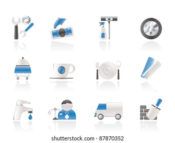 Services and business icons - vector icon set