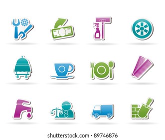 Services and business icons - vector icon set