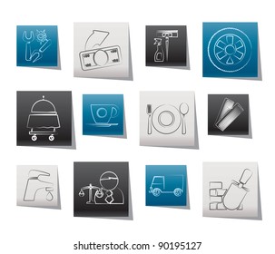 Services and business icons - vector icon set