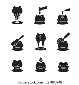 Services of dental clinics / Set of icons of services of dental clinics
