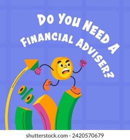 Services of financial consultant. Customized plan developing effective budget to optimize spending, savings. Investment strategies and analysis. Promo banner or advertisement. Vector in flat style