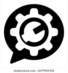 Ilustração de ícone único preto do glifo de serviços