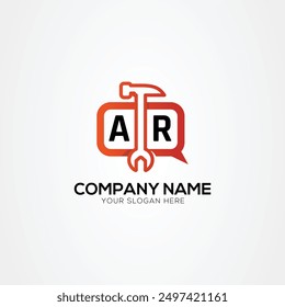 Services Icon or Chat Logo With Letter AR Logo Isolated Vector Illustration