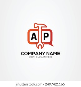 Services Icon or Chat Logo With Letter AP Logo Isolated Vector Illustration