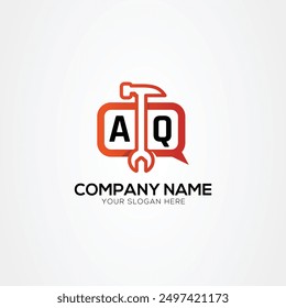 Services Icon or Chat Logo With Letter AQ Logo Isolated Vector Illustration