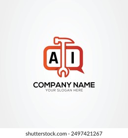 Services Icon or Chat Logo With Letter AI Logo Isolated Vector Illustration