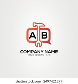 Services Icon or Chat Logo With Letter AB Logo Isolated Vector Illustration
