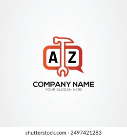 Services Icon or Chat Logo With Letter AZ Logo Isolated Vector Illustration