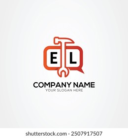 Services Icon or Chat Logo With Letter EL Logo Isolated Vector Illustration