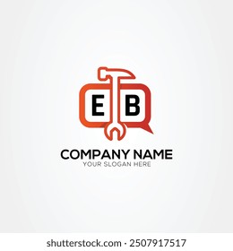 Icono de servicios o logotipo de chat con letra EB Logo Ilustración vectorial aislada