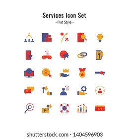 services icon set. services icons vector. flat icon style design