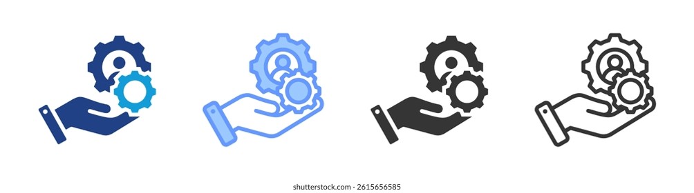 Services icon set multiple style collection