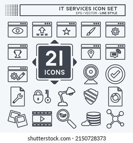 IT Services Icon Set. suitable for IT Services symbol. line style. simple design editable. design template vector. simple symbol illustration