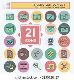 IT Services Icon Set. suitable for IT Services symbol. color mate style. simple design editable. design template vector. simple symbol illustration