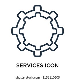 Services icon vector isolated on white background, Services transparent sign , thin symbol or stroke element design in outline style