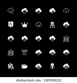 services icons set with premium services, pins disabled and banking vector set