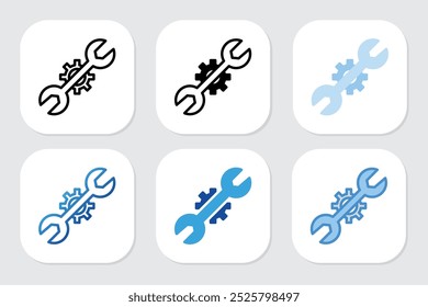 Ícones de serviços com vários estilos de design