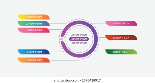 Services infographic design with circle and rounded shape for business template, Vector illustration 