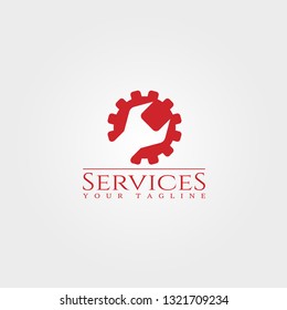Services logo template, gear logo, technology vector design for business corporate,illustration element.