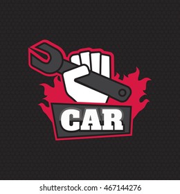 Services logo templates set. Car services logotypes sign, symbol, badge